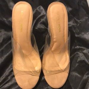 Clear nude 4 inch heel